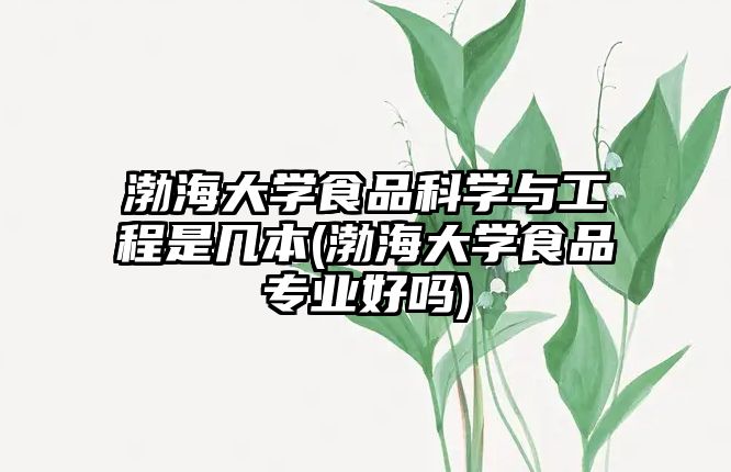 渤海大學食品科學與工程是幾本(渤海大學食品專業(yè)好嗎)