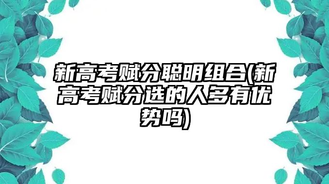 新高考賦分聰明組合(新高考賦分選的人多有優(yōu)勢(shì)嗎)