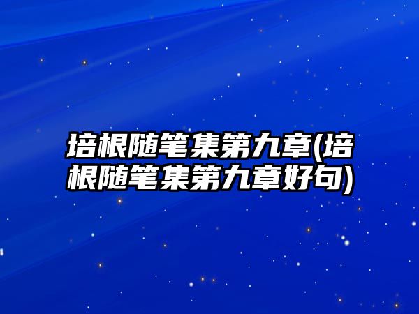 培根隨筆集第九章(培根隨筆集第九章好句)