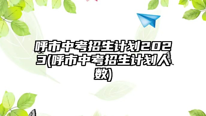 呼市中考招生計劃2023(呼市中考招生計劃人數(shù))