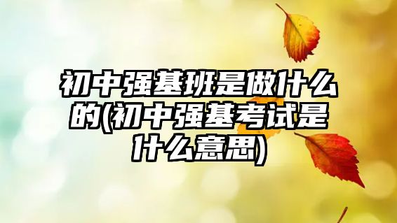 初中強(qiáng)基班是做什么的(初中強(qiáng)基考試是什么意思)