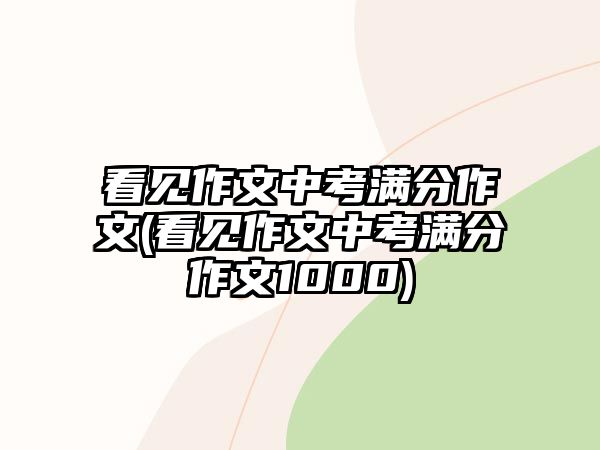 看見作文中考滿分作文(看見作文中考滿分作文1000)