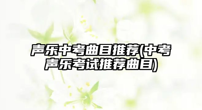 聲樂中考曲目推薦(中考聲樂考試推薦曲目)