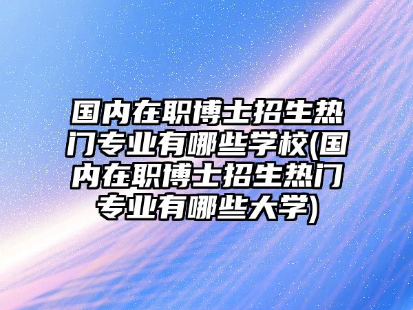 國(guó)內(nèi)在職博士招生熱門專業(yè)有哪些學(xué)校(國(guó)內(nèi)在職博士招生熱門專業(yè)有哪些大學(xué))