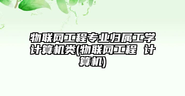 物聯(lián)網(wǎng)工程專(zhuān)業(yè)歸屬工學(xué)計(jì)算機(jī)類(lèi)(物聯(lián)網(wǎng)工程 計(jì)算機(jī))