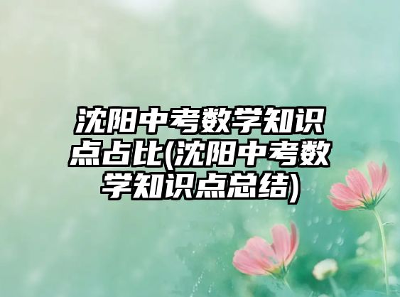 沈陽中考數(shù)學(xué)知識(shí)點(diǎn)占比(沈陽中考數(shù)學(xué)知識(shí)點(diǎn)總結(jié))