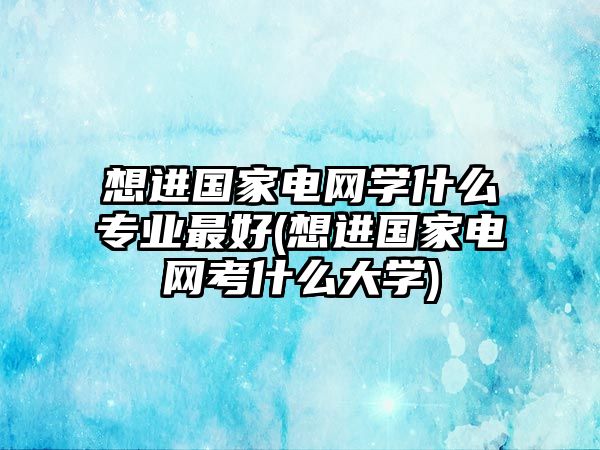 想進(jìn)國家電網(wǎng)學(xué)什么專業(yè)最好(想進(jìn)國家電網(wǎng)考什么大學(xué))