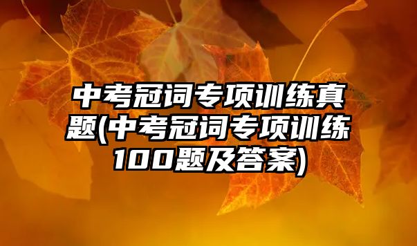 中考冠詞專項(xiàng)訓(xùn)練真題(中考冠詞專項(xiàng)訓(xùn)練100題及答案)