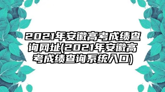 2021年安徽高考成績查詢網(wǎng)址(2021年安徽高考成績查詢系統(tǒng)入口)