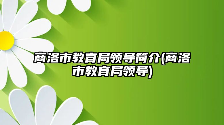 商洛市教育局領導簡介(商洛市教育局領導)