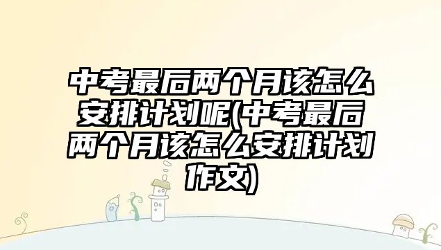 中考最后兩個月該怎么安排計劃呢(中考最后兩個月該怎么安排計劃作文)