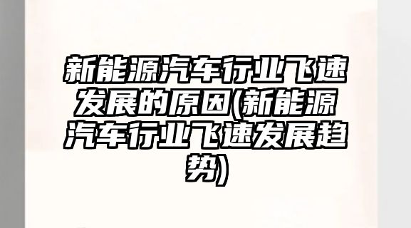 新能源汽車行業(yè)飛速發(fā)展的原因(新能源汽車行業(yè)飛速發(fā)展趨勢)