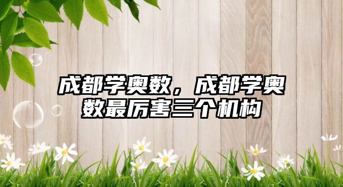 成都學(xué)奧數(shù)，成都學(xué)奧數(shù)最厲害三個機構(gòu)