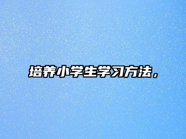 培養(yǎng)小學(xué)生學(xué)習(xí)方法，
